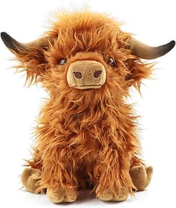 Highland Cows Stuffed Animal Realistic Scottish Cow Plush Toy Soft Farm Anima... - Picture 1 of 1