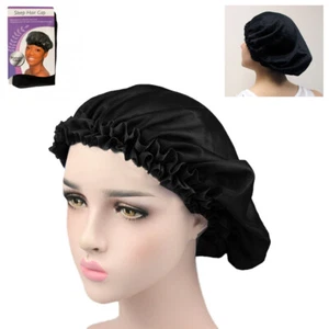 Fabric Night Sleep Cap Wide Band with Adjustable Elastic for Women - Picture 1 of 1