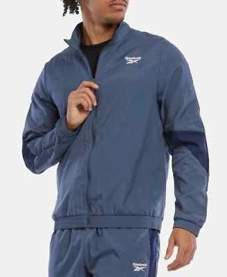 Abrigo chaqueta deportiva Reebok de ajuste regular para hombre, azul, talla S Foto 1 de 2