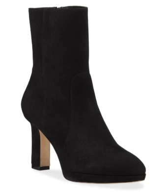 Botín de plataforma de gamuza Stuart Weitzman Rosalind para mujer 7 negro niña rica de lujo Foto 1 de 4