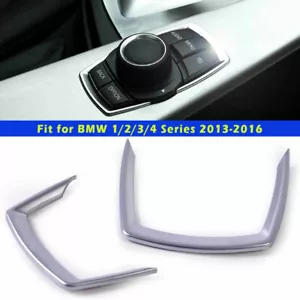 2PCS Multimedia Button Frame Cover Trim Interior For 13-16 BMW 1/2/3/4 Series - Foto 1 di 5