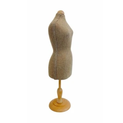 Burlap Mini Jersey Female Dress Form Mannequin Torso Dress Jewelry Display Stand - Image 1 of 4