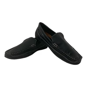 Boys Size 7 Slip On Shoes Akademiks Black Flat Sole Faux Leather - Picture 1 of 12