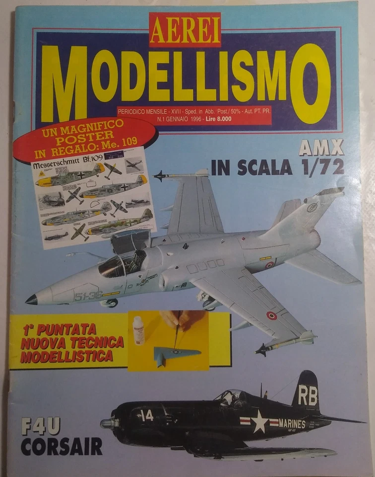 AEREI MODELLISMO (MENSILE DI MODELLISMO AERON) n.1 gen96 AMX 1/72 - F4UCorsair - Immagine 1 di 1