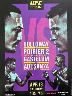 Póster UFC 236 2019 Holloway vs Poirier & Gastelum vs Adesanya Foto 1 de 4