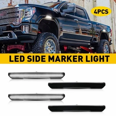 4X PARA GMC SIERRA 2500 3500HD 2020-2023 LED LUCES MARCADORAS LATERALES DELANTERAS TRASERAS AHUMADAS Foto 1 de 4