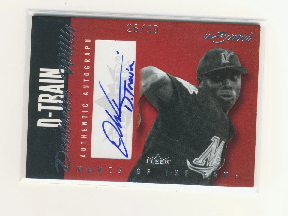 Dontrelle Willis D-TRAIN 2004 Fleer刻字亲笔签名26/99 — 第 1/1 张图片