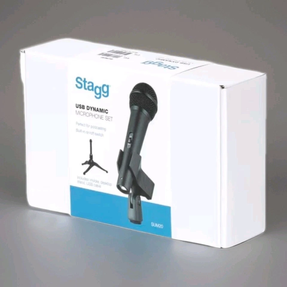 Stagg SUM20 USB Dynamic Cardiod Microphone with Desktop Stand, Holder, and Cable - Image 1 of 4