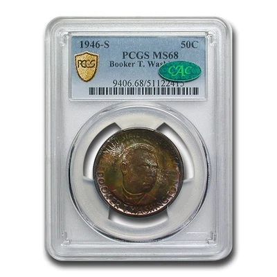 1946-S Booker T. Washington Half MS-68 PCGS CAC - Image 1 of 3