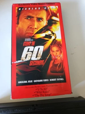 Gone In 60 Seconds Touchstone VHS Nicolas Cage Angelina Jolie Action Movie VCR - Image 1 of 4