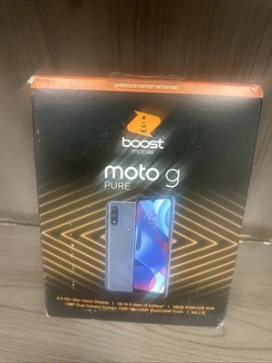 Boost Mobile Prepaid Moto G Pure (32GB) Smartphone - Indigo - Image 1 of 2