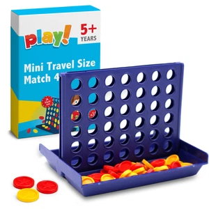 1-4pk Mini Connect 4 in a Row Four Line Travel Board Game Fun Match Kids Family - Picture 1 of 16