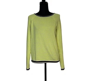 Suéter amarillo de seguridad Juicy Couture manga media larga cuello redondo ribete en contraste - Imagen 1 de 5