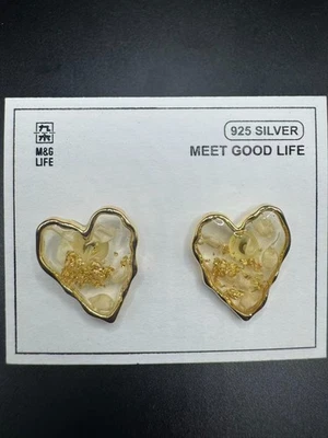 Golden foil pearl 925 Sterling Silver Stud Earrings Girls Kids Ladies Fashion B - Image 1 of 2