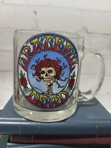 Grateful Dead Coffee Glass Mug Skeleton Skull USA 1971 GDM - Picture 1 of 4