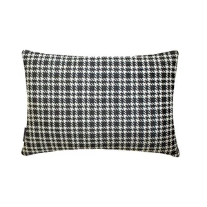 Black & White Cotton Decorative Lumbar Pillow Cover Houndstooth-Monochrome Hound - Picture 1 of 9