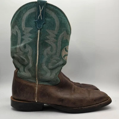 Twisted X Boots Mens Size 11D Brown Turquoise Square Toe Western Cowboy - Image 1 of 4