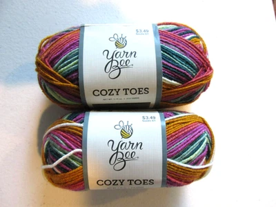 Yarn Bee Cozy Toes Sock Yarn Monarch Flutters Lot of 2 - Image 1 of 4