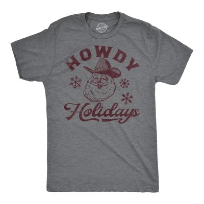 Mens Funny T Shirts Howdy Holidays Sarcastic Christmas Graphic Novelty Tee for - Image 1 of 4