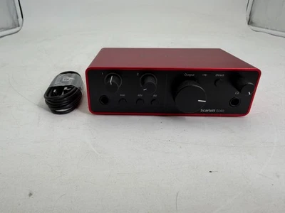 Focusrite Scarlett Solo 4th Gen USB Audio Interface Red Black W/Cable - Image 1 of 4