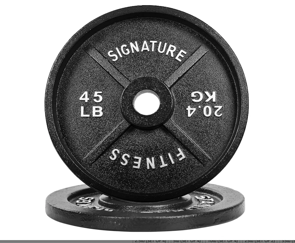 \Placas de peso olímpicas de hierro fundido de 2 pulgadas con revestimiento electrónico, 6 x 45 lb, 270 lb en total Foto 1 de 1