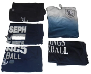 BUNDLE LOT 5 ST JOSEPH BY THE SEA SCHOOL UNIFORM SHIRT NAVY BASEBALL MENS L XL - Picture 1 of 8
