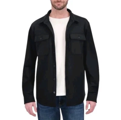 Chaqueta Camisa Kirkland Signature Para Hombre Negra Talla: Mediana 4 Bolsillos Abotonada Nueva con Etiquetas Foto 1 de 4