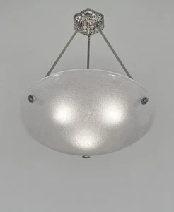 MULLER FRERES : large French 1930 art deco pendant chandelier ..... lamp France - Picture 1 of 10