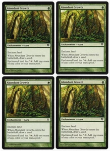 Abundant Growth x4 4x 2012 Avacyn Restored PLAYSET Green Enchantment MTG NM AZ1 - Picture 1 of 2