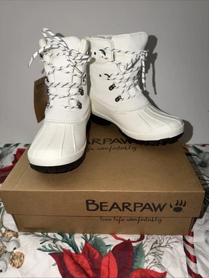 BOTA BEARPAW para mujer talla 8 Tessie Duck bota clásica blanca Foto 1 de 4