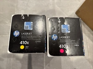 2 Genuine Original HP 410X Toner Cartridges - Yellow Magenta - Picture 1 of 1