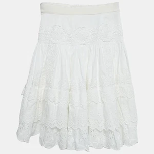 Dolce & Gabbana Kids White Broderie Anglaise Cotton Tiered Skirt 3 Yrs - Picture 1 of 6