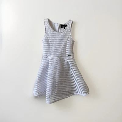 DKNY Girls White Dress Size 4 Kids Youth Casual Party Outfit - Image 1 of 4