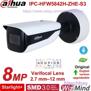 Original IPC-HFW5842H-ZHE-S3 8MP Starlight+ Vari-focal PoE Bullet WizMind Camera - Picture 1 of 6