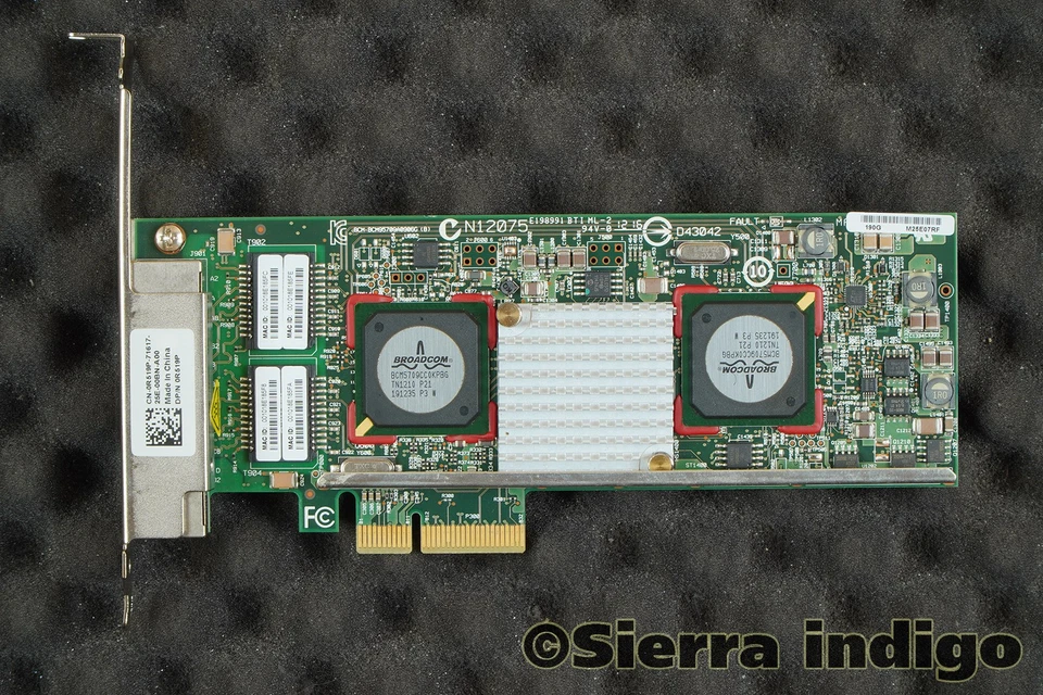 R519P 0R519P Dell 4-Port PCIe Ethernet Adapter Card Broadcom BCM95709A0906G - Image 1 of 1