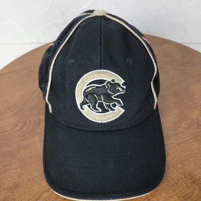VINTAGE Chicago Cubs Mens Baseball Cap OS Black Bear Logo Embroidered Adjustable - Image 1 of 4