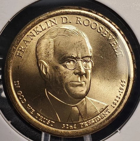 2014-P Franklin D. Roosevelt Presidential Dollar From Uncirculated Mint Roll Cover