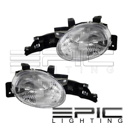 Left Right Sides Pair Head Lamps for 1995-1999 DODGE PLYMOUTH NEON - Image 1 of 2