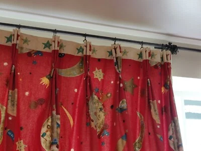 small curtains designer fabric stars and moons - Image 1 of 4