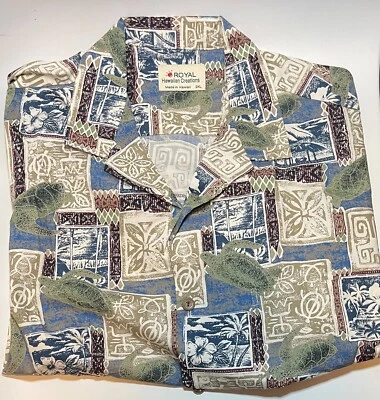 Nova Camisa de Algodão Royal Hawaiian Creations Antiga Havaí Temática Caixa Multi Tamanho 2XL - Imagem 1 de 3