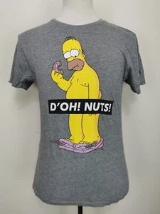 Homer Simpson T-Shirt | Size M | Grey Short Sleeve | 100% Cotton | Casual Men's - Bild 1 von 8