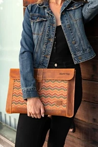 Personalized Leather Sleeve Bag for MacBook Pro and Air - 16'', 15", 14'', 13'' - Picture 1 of 26
