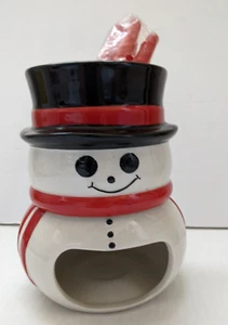 Christmas Theme Ceramic Snowman Chocolate Fondue Set w/ 4x Forks by Trudeau  - Bild 1 von 8