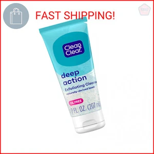 Clean & Clear Deep Action Exfoliating Cleanser with Pro-Vitamin B5, Gentle Exfol - Picture 1 of 2