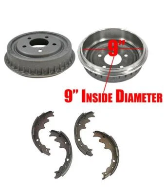 Tambores de freno y zapatas de freno traseros estándar de tamaño más pequeño de 9" para Ford Ranger 98-2008 Foto 1 de 4