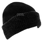 Mens Womens Thermal Lined Insulated Winter Ski Beanie Woolly Cap Ribbed Knit