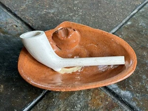 Vintage Gethsemani Kentucky Clay Pottery Pipe & Ashtray - Picture 1 of 9