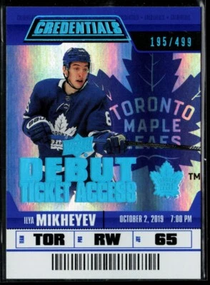 2019-20 Upper Deck Credentials #137 Ilya Mikheyev RC 195/499 - Image 1 of 2