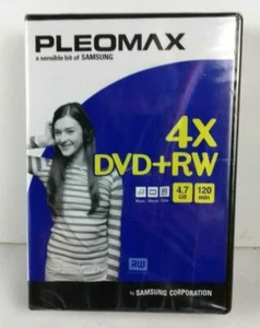 3 Pack Pleomax Samsung 4X DVD+RW 1.7GB 120 Min ReWritable Blank DVDs Brand New - Picture 1 of 5