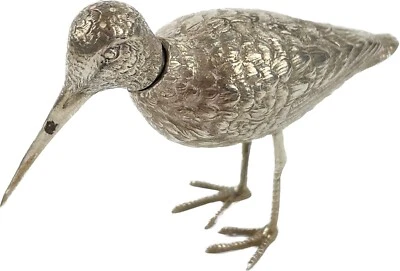 Antique Dutch Solid Silver Snipe Pepper Spice Pot Zaanlandse Zilversmederije 9cm - Image 1 of 4